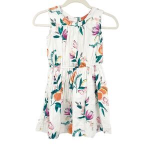 Tea Collection Girls Summer Spring Peach Blossom Floral Dress Size 7‎ White